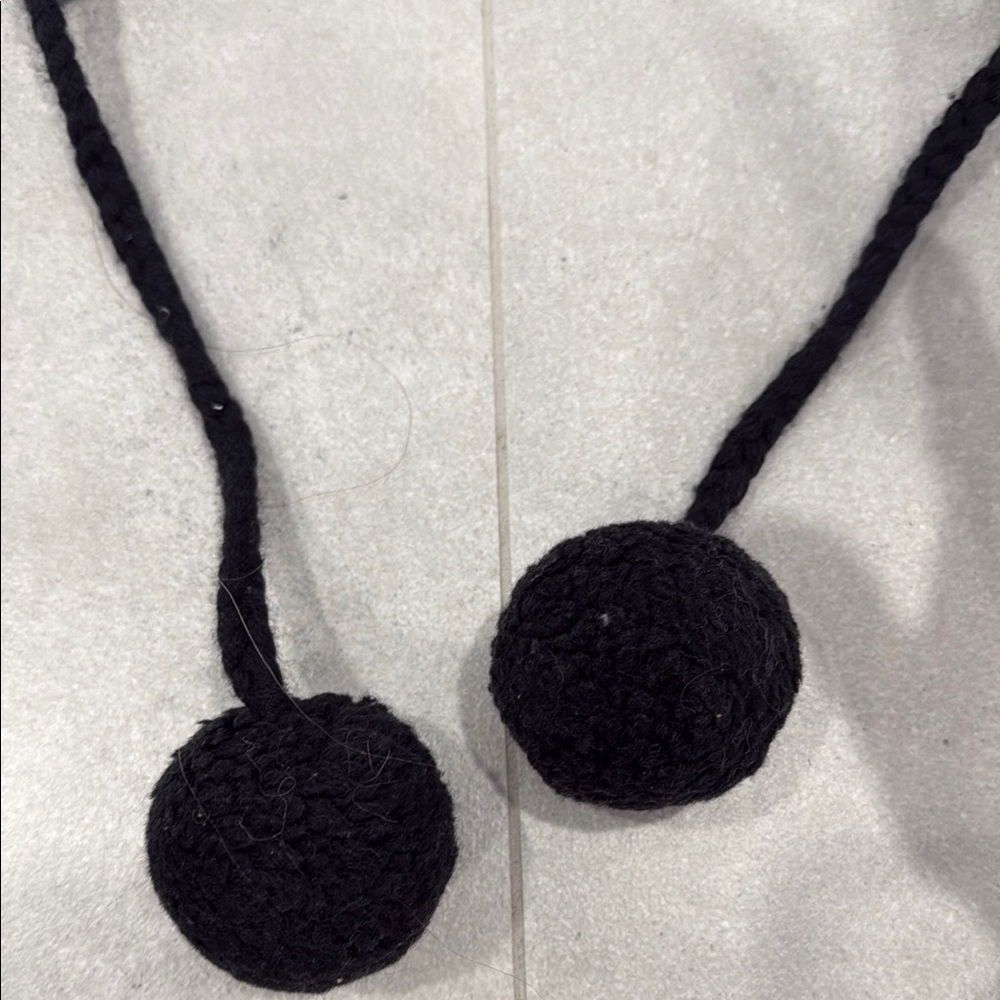 Kate Spade Bow Ski Hat with Kids Black and White Pom-Pom Hat - Picture 6 of 7